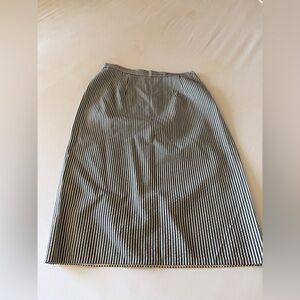 Women’s Vintage Navy and White Striped Midi Skirt